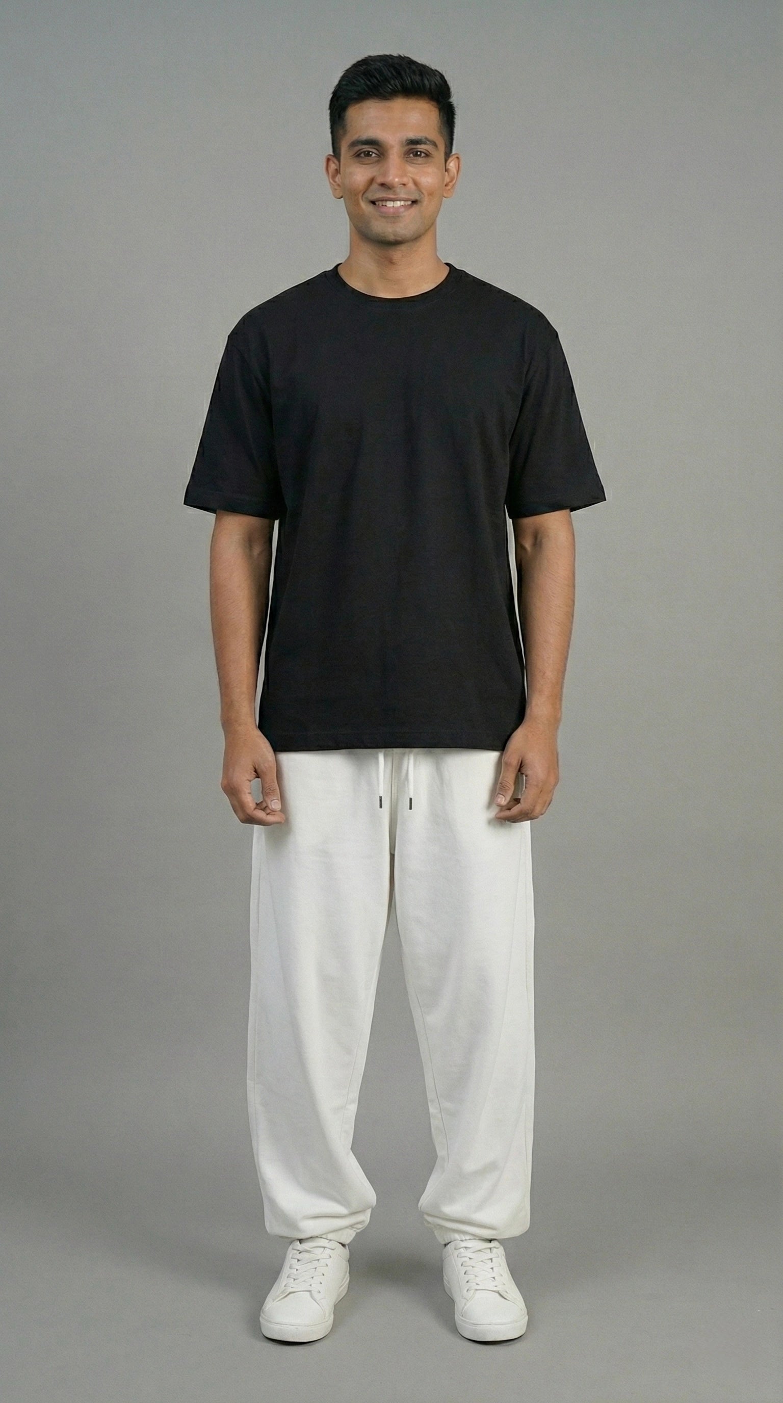 SHADOW FORM BLACK OVERSIZED T-SHIRT FOR MEN